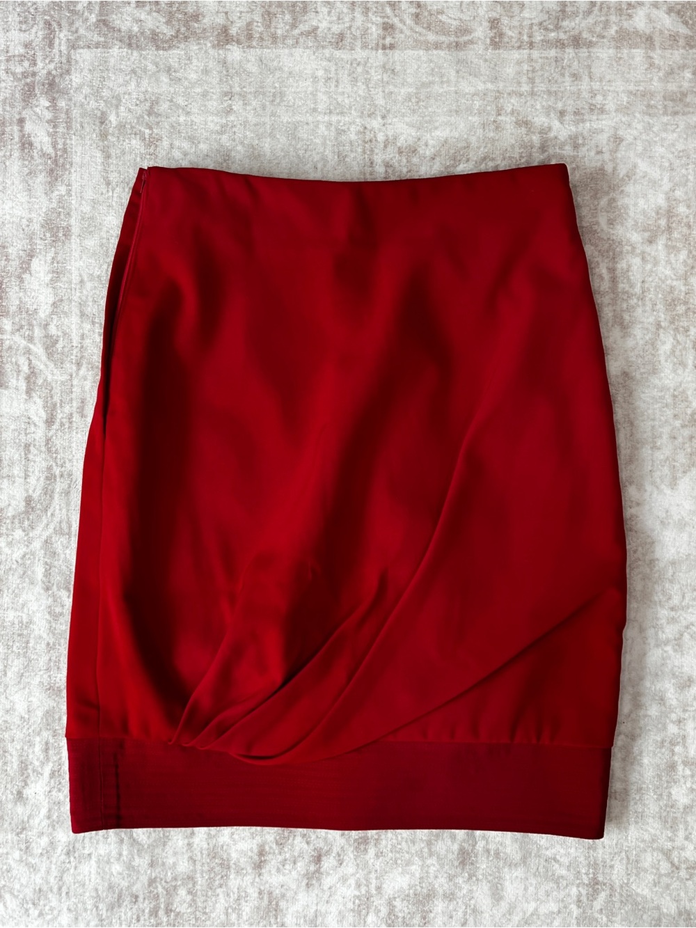 Vintage Gianni Versace Couture Red Wool Silk Skirt IT 42